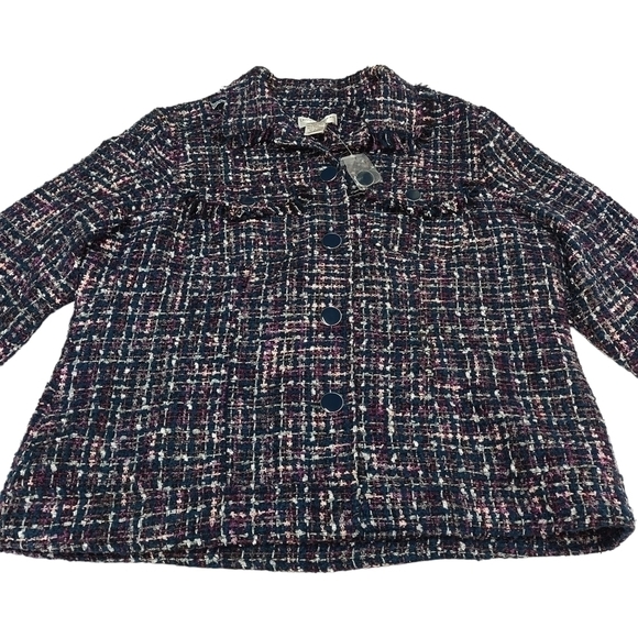 Draper's& Damon's Multi Colors Tweed Blazer Jacket Size PL NWOT - Picture 5 of 9